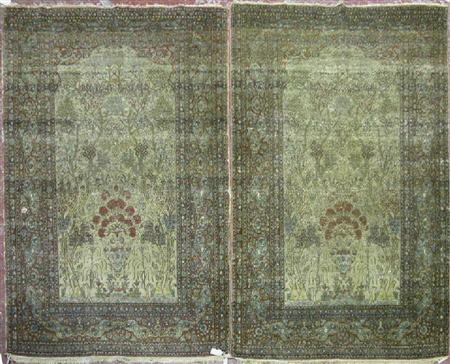 Appraisal: A pair of Kirman prayer rugs late th century each