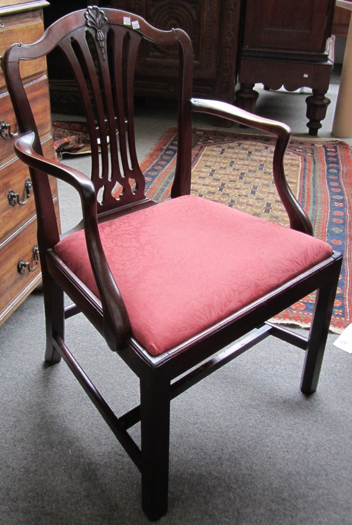 Appraisal: Six early th century mahogany dining chairs to include four