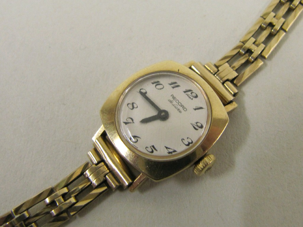 Appraisal: Ladies ct gold bracelet watch by Record circa