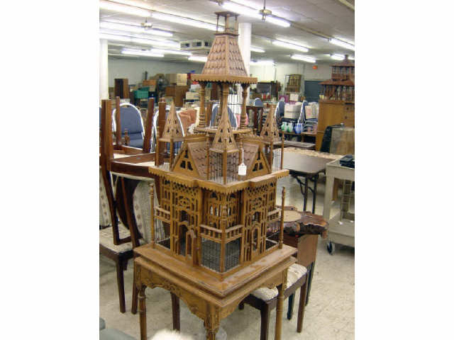 Appraisal: BIRD CAGE ON TABLE