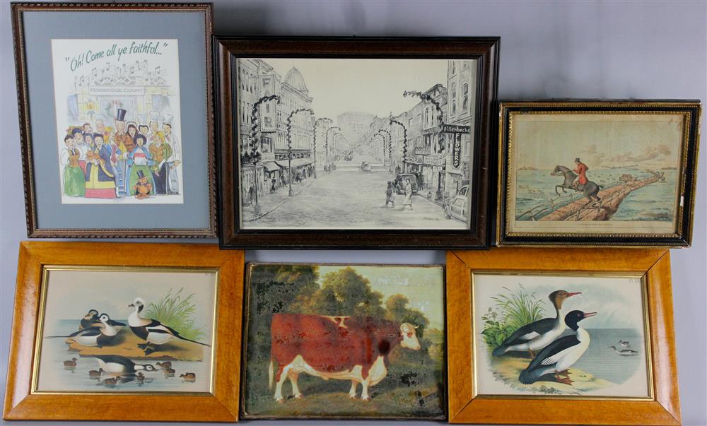 Appraisal: A GROUP OF FIVE FRAMED WORKS AND THREE UNFRAMED WORKS