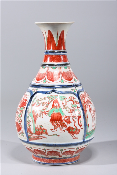 Appraisal: Chinese famille verte enameled porcelain vase with allover floral and