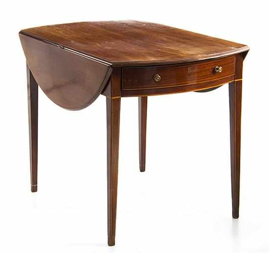 Appraisal: George III style inlaid mahogany Pembroke table late th century