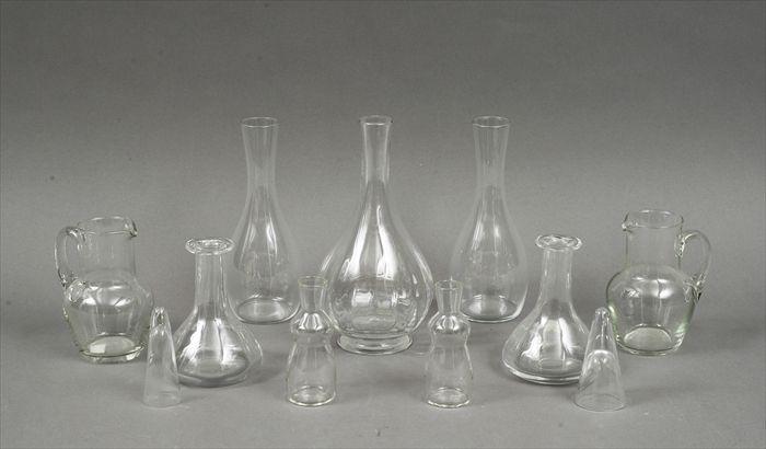 Appraisal: Assorted Glass Decanters Carafes Pitchers Vases and Bottles to in