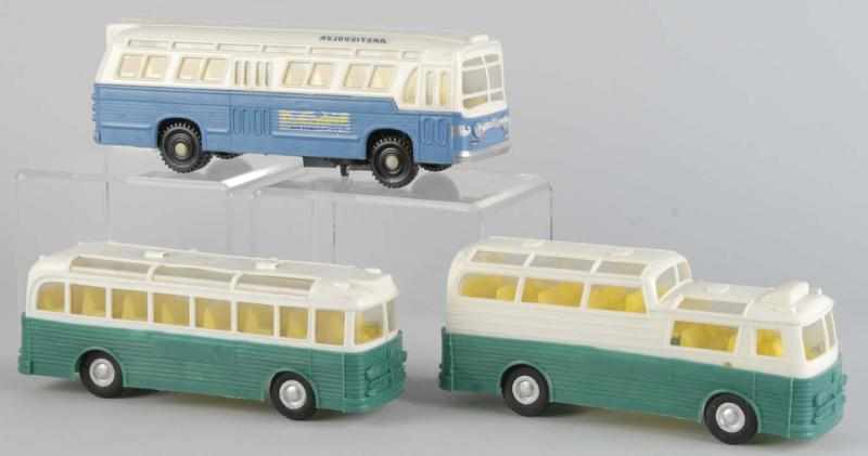 Appraisal: Lot of Plastic Mak's Bus Toys Description Made in Hong