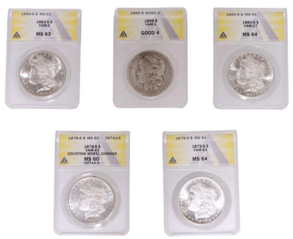 Appraisal: lot of U S Morgan Silver Dollars in sealed NGC