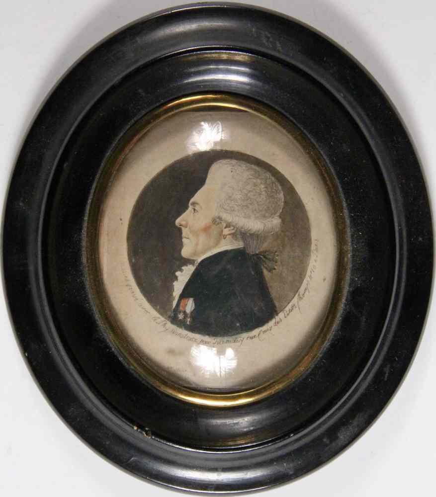 Appraisal: ENGRAVED PORTRAIT MINIATURE- by Edme Quenedey - a French painter