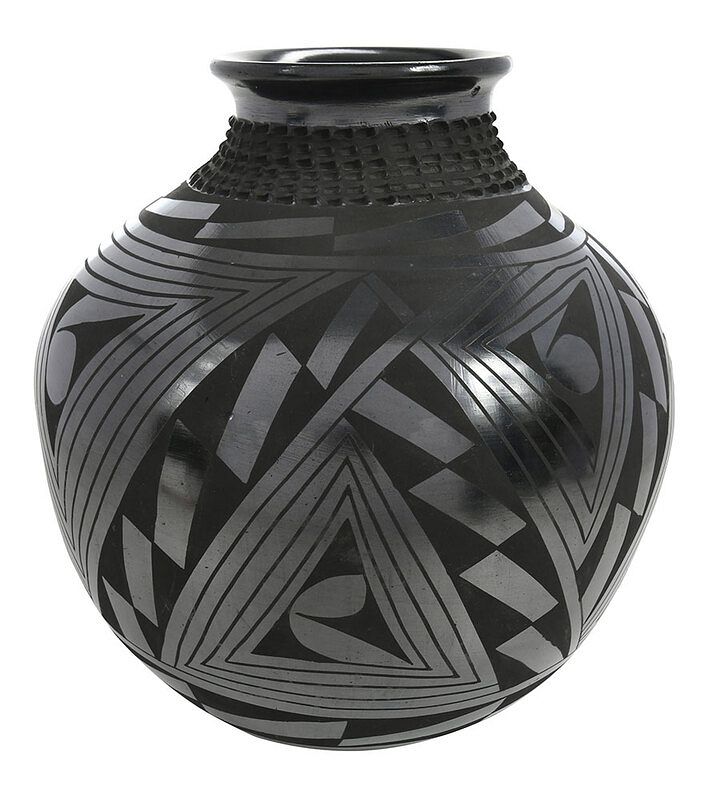 Appraisal: Mata Ortiz Blackware Pot signed Lucie Soto late th century