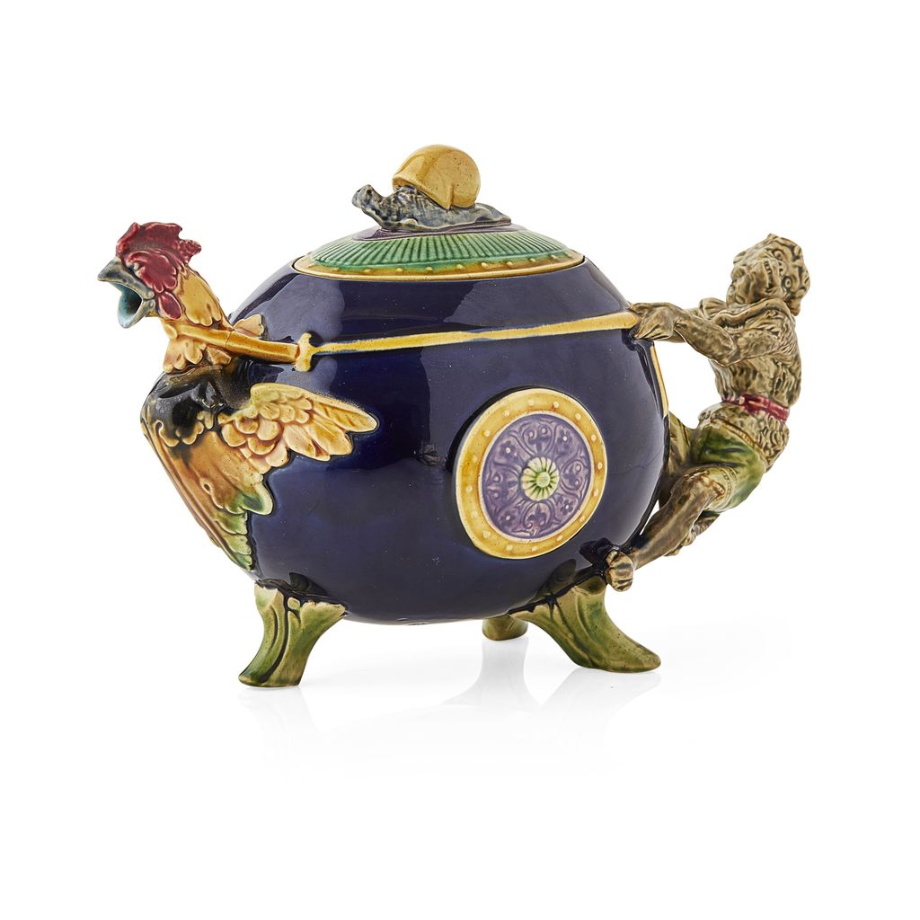 Appraisal: MINTON MAJOLICA TEAPOT AND COVER LATE TH CENTURY with a