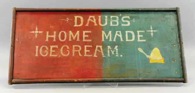 Appraisal: 'DAUBS HOME MADE ICE CREAM'' SIGN c 's wood sign