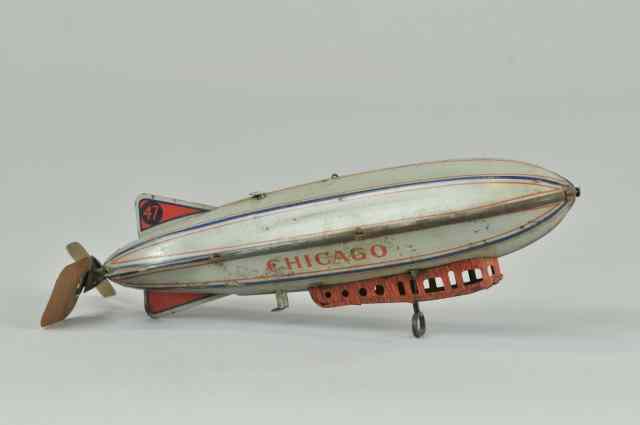 Appraisal: 'CHICAGO'' ZEPPELIN Strauss lithographed tin reads ''Chicago'' on sides clockwork