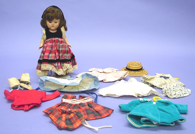 Appraisal: Ginny lot HP PL strung brunette doll Nice face coloring