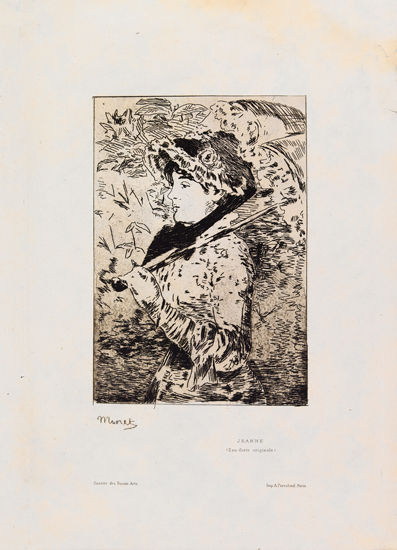 Appraisal: DOUARD MANET Jeanne Le Printemps Etching aquatint and roulette x