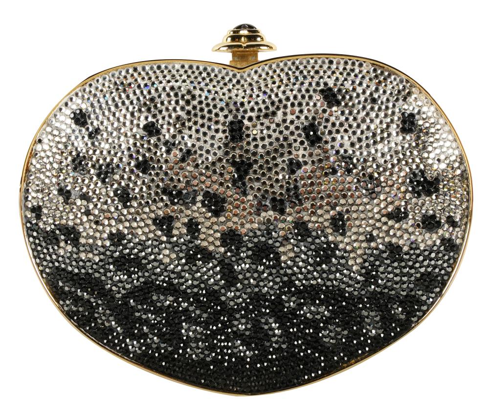 Appraisal: JUDITH LEIBER LEOPARD RHINESTONE CLUTCHretaining coin purse hand mirror and