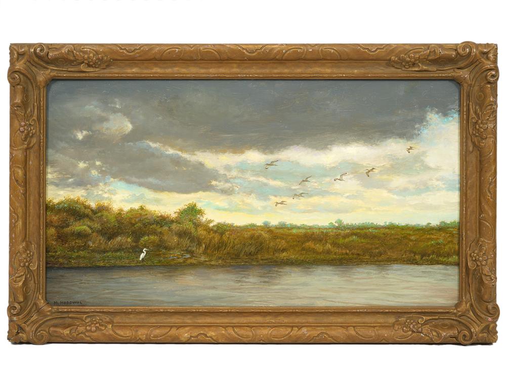 Appraisal: Michael Hodowal American Born Oil on board of 'Everglades' scene