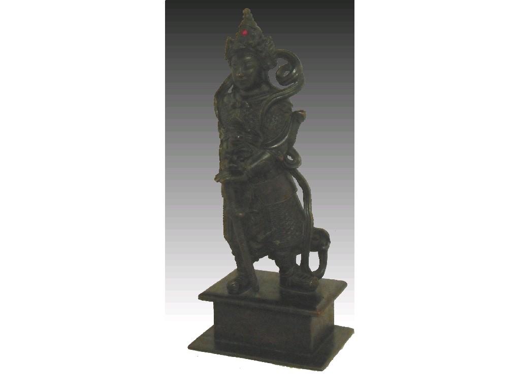 Appraisal: Chinese bronze figure of a standing warrior high