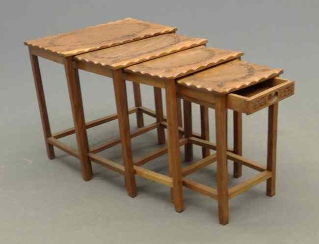 Appraisal: Asian nesting tables set ranging from '' W '' Ht