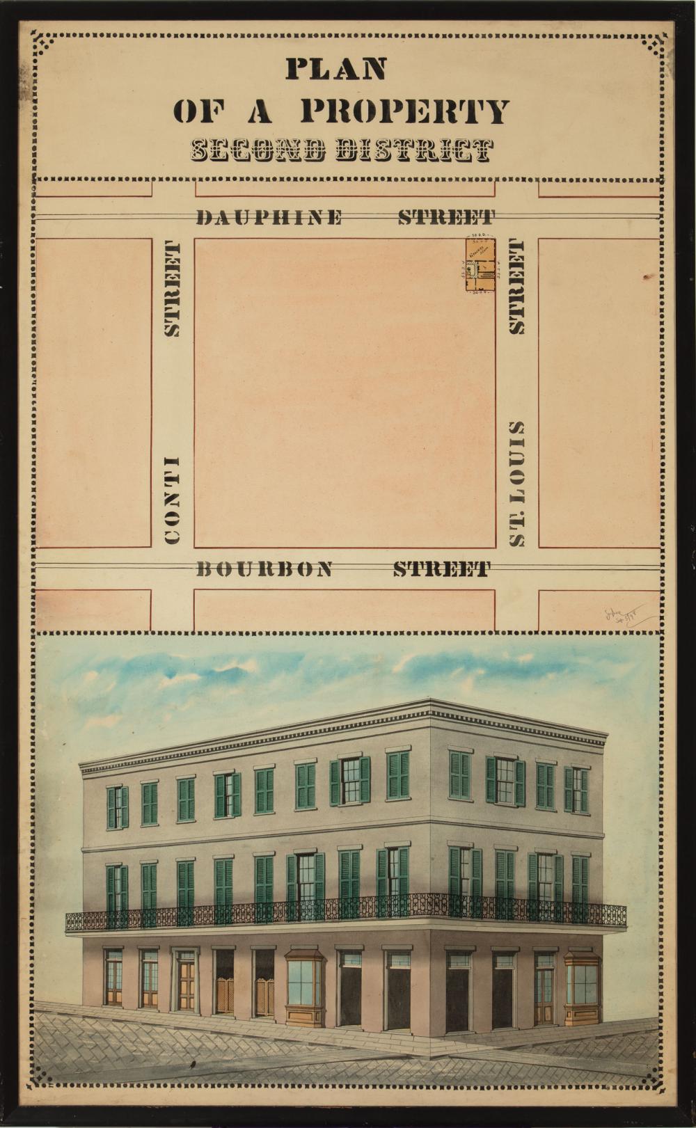 Appraisal: Dominique Edouard Seghers American New Orleans - Plan of a