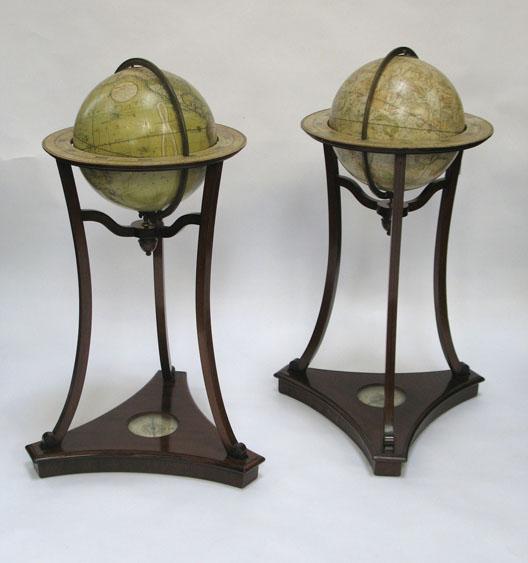 Appraisal: A PAIR OF CARY'S TERRESTRIAL AND CELESTRIAL GLOBES on mahogany