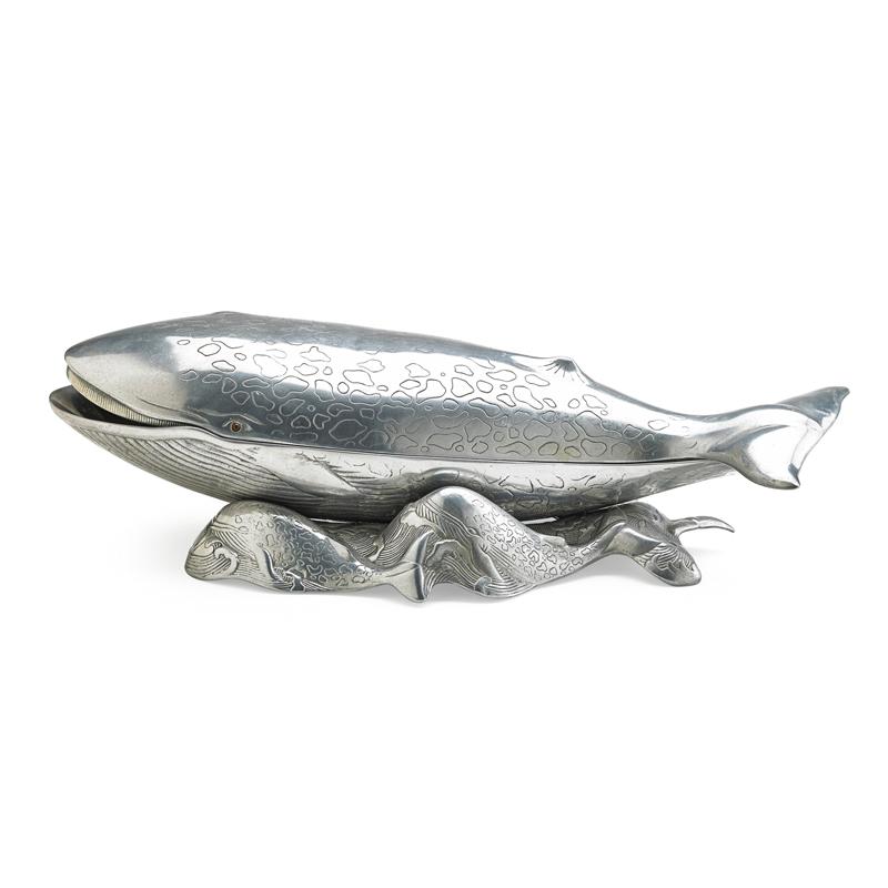 Appraisal: ARTHUR COURT Whale-shaped serving dish Condition Report Some scratches to