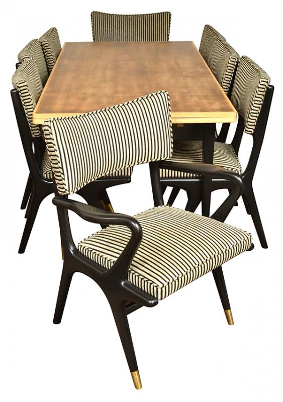 Appraisal: attributed to JACOB RUDOWSKI AUSTRALIAN - NINE PIECE DINING SUITE