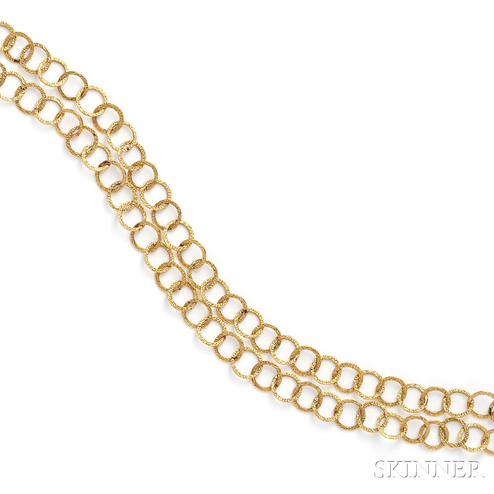 Appraisal: kt Gold Chain of textured circular links dwt lg in