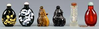 Appraisal: Chinese Glass Stone Snuff Bottles st nd items Chinese black