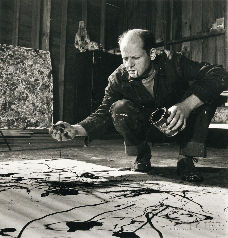 Appraisal: Martha Holmes American - Jackson Pollock Working in His Barn