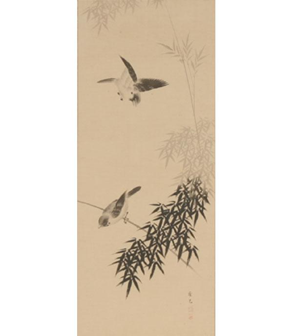 Appraisal: Pair of Chinese panels one depicting two swallows the other