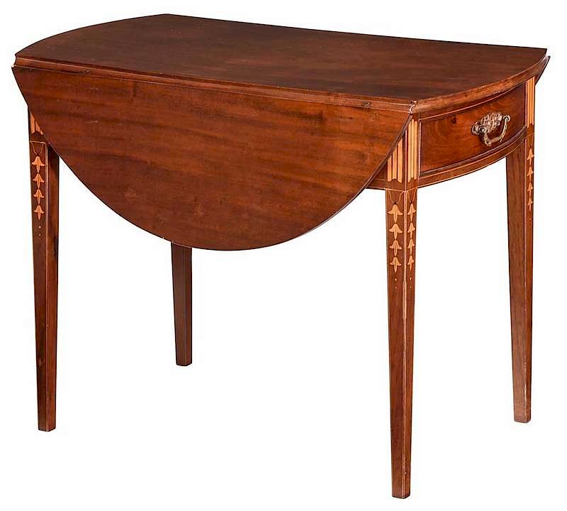 Appraisal: Newport Federal Style Mahogany Pembroke Table possibly some period elements