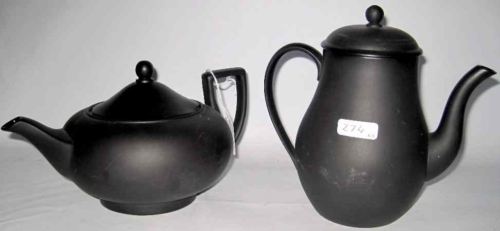 Appraisal: Wedgwood Black Basalt Teapot and Coffee Pot