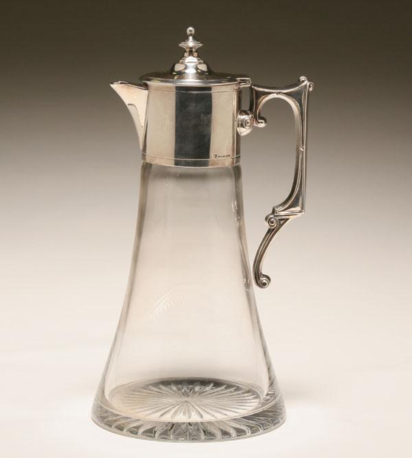 Appraisal: Portuguese Topazio sterling mounted claret jug The glass with 'Atlantis'