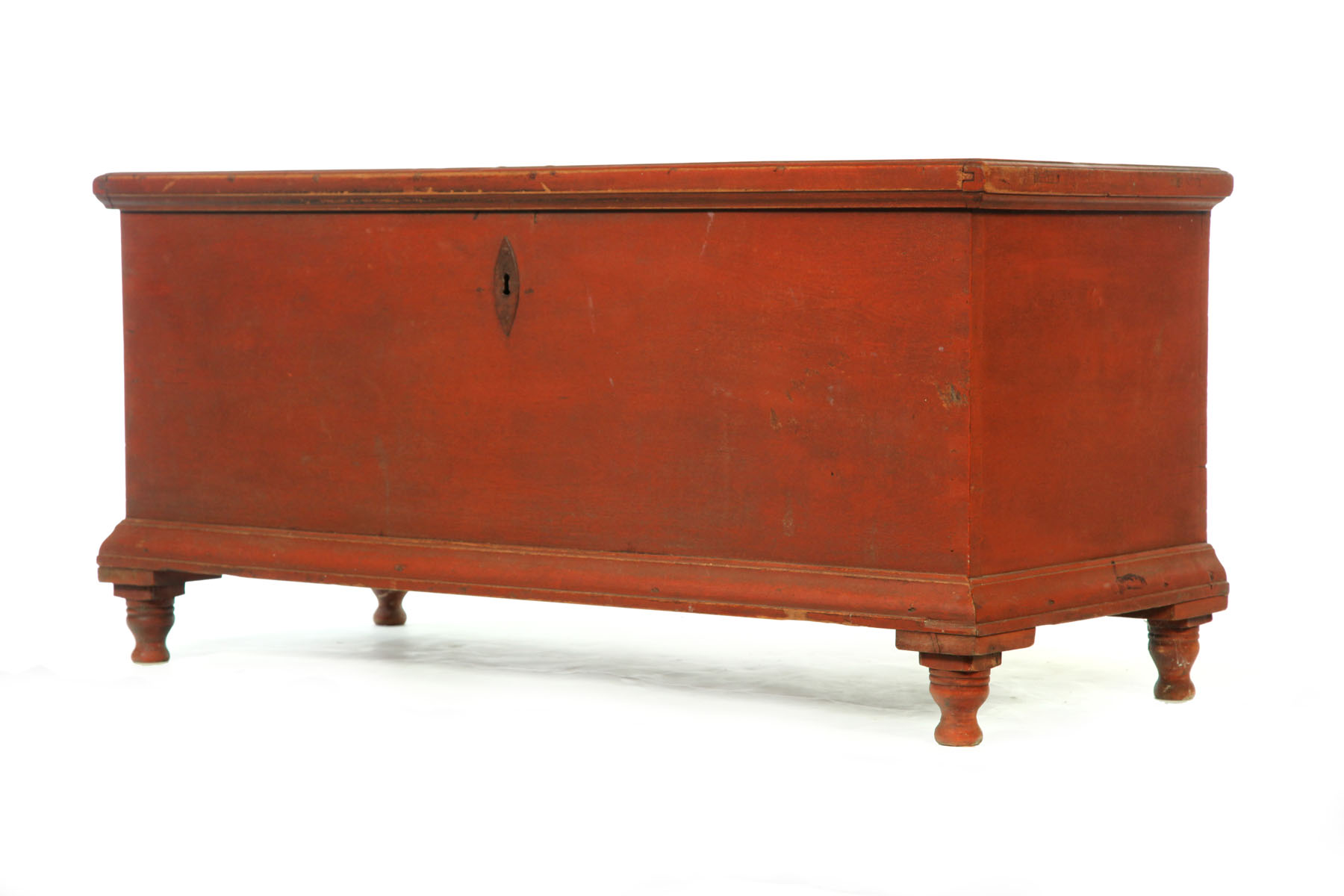 Appraisal: PAINTED BLANKET CHEST Probably Pennsylvania st half- th century walnut