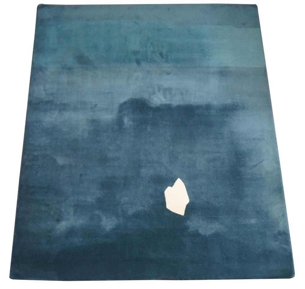 Appraisal: CONTEMPORARY INDIAN WOOL AREA RUGmanufacturer's label Nanimarquina in blue and