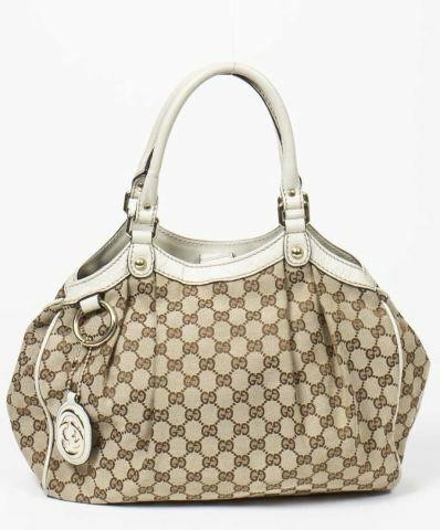 Appraisal: Gucci Sukey tote bag in GG monogram canvas with gold-tone