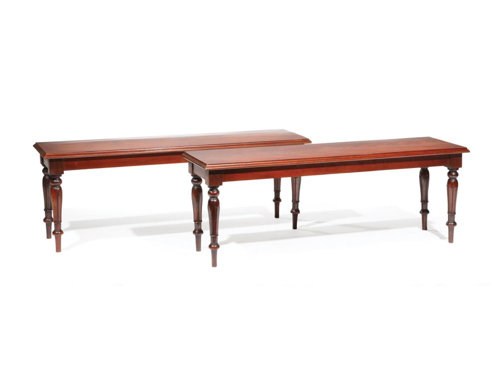 Appraisal: Fine Pair of William IV-Style Carved Mahogany Low Benches th