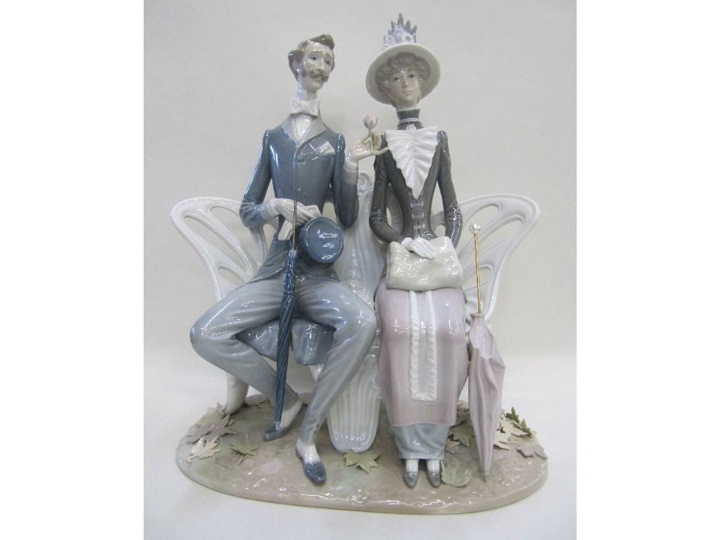 Appraisal: Lladro figure of a couple 'Fall Leaves' issued - designed