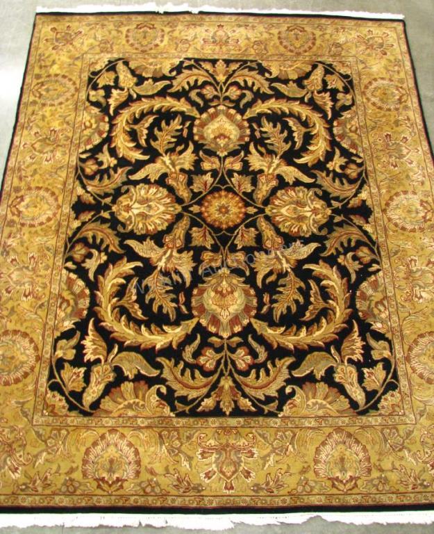 Appraisal: Handmade Oriental Room Size Rug India Jaipur design black field