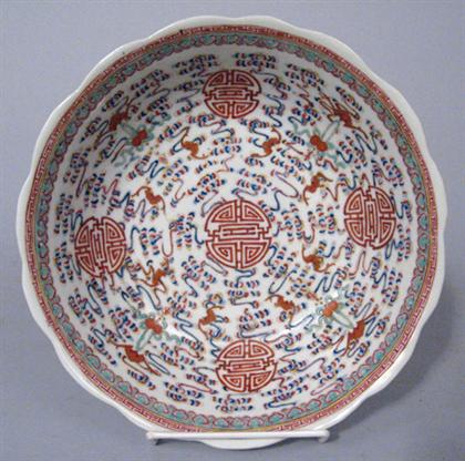 Appraisal: Chinese doucai bowl qianlong mark th century Of foliate rim