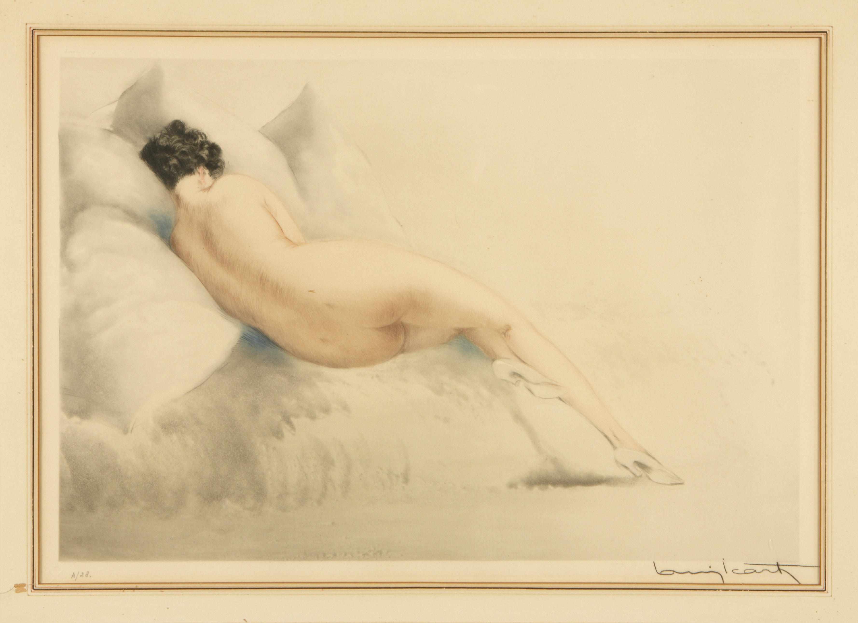 Appraisal: Louis Icart French - Sulking H C I Etching and