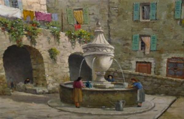 Appraisal: Clement Boyer 'Vue fontaine a St Paul de Vence' Oil