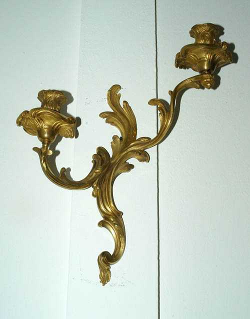 Appraisal: PAIR OF GILT BRONZE APPLIQUES late Louis XV Paris th