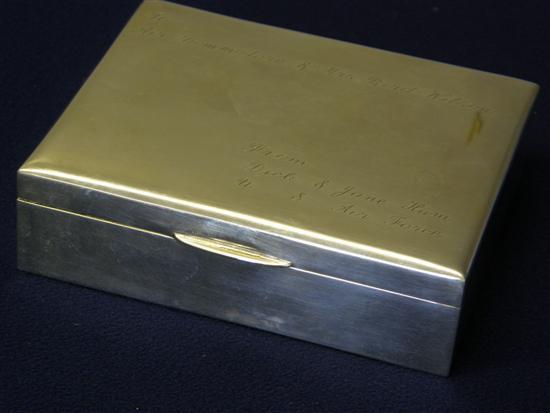 Appraisal: American white metal cigarette box of Royal Air Force interest