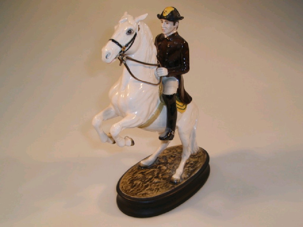 Appraisal: A Beswick equestrian figure group of a Lipizzaner of the