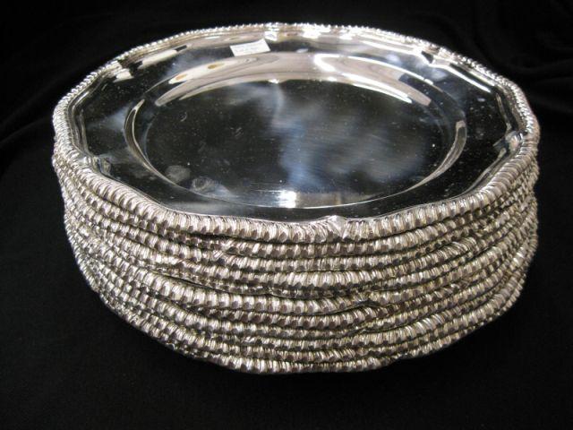 Appraisal: Set of Sheffield Silverplate Service Plates gadroon border by Royal