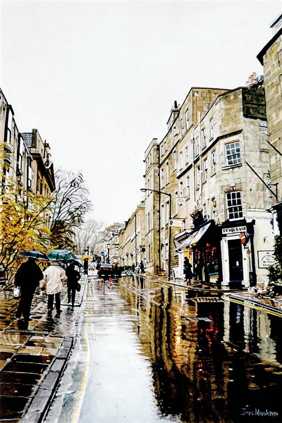 Appraisal: Irene Marsh British th century BARTON STREET BATH watercolor framed