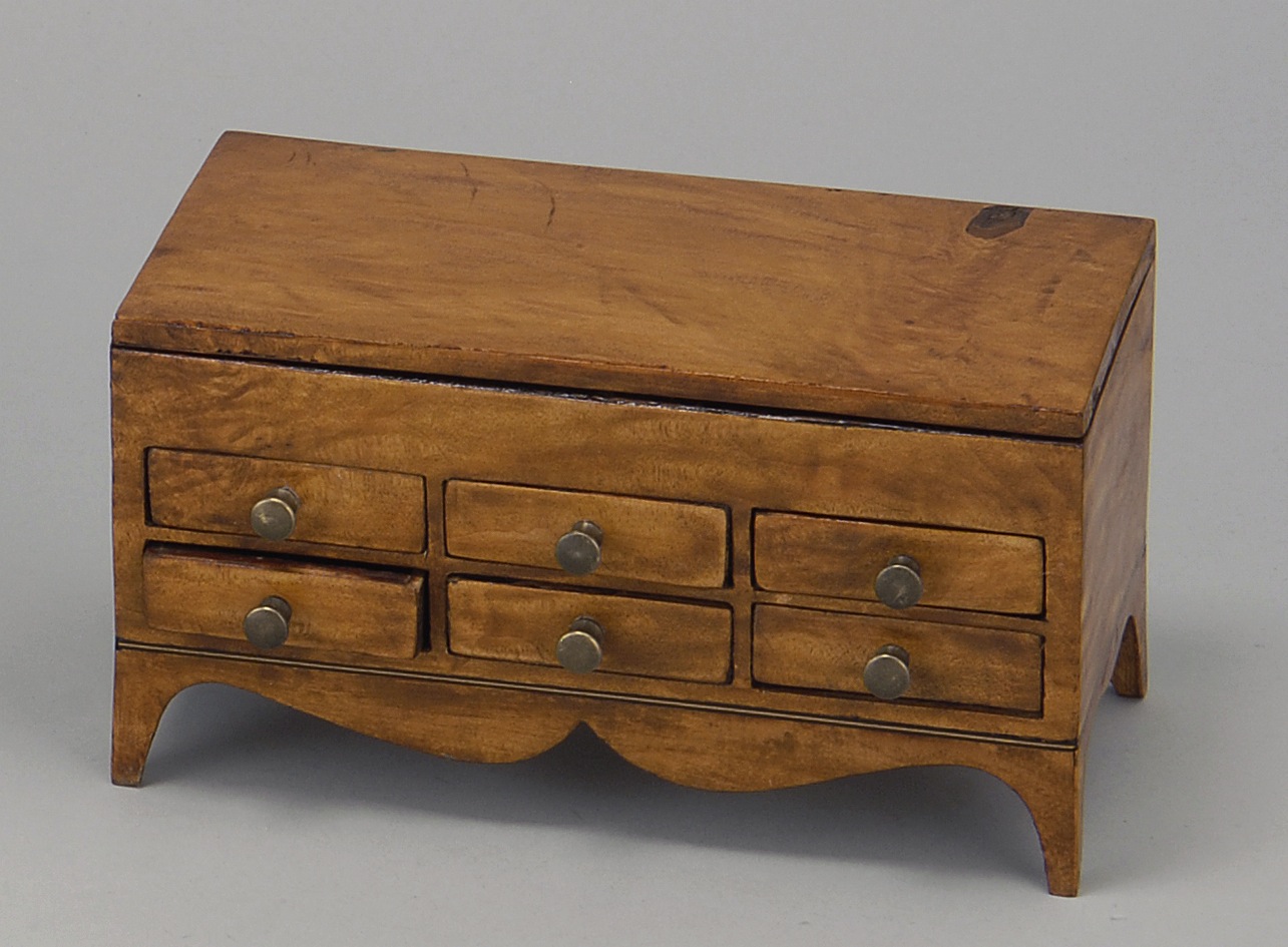 Appraisal: MINIATURE FEDERAL BLANKET CHEST-FORM DESK BOX Late th Early th