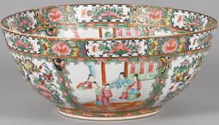 Appraisal: Chinese export porcelain rose medallion punch bowl th c ''