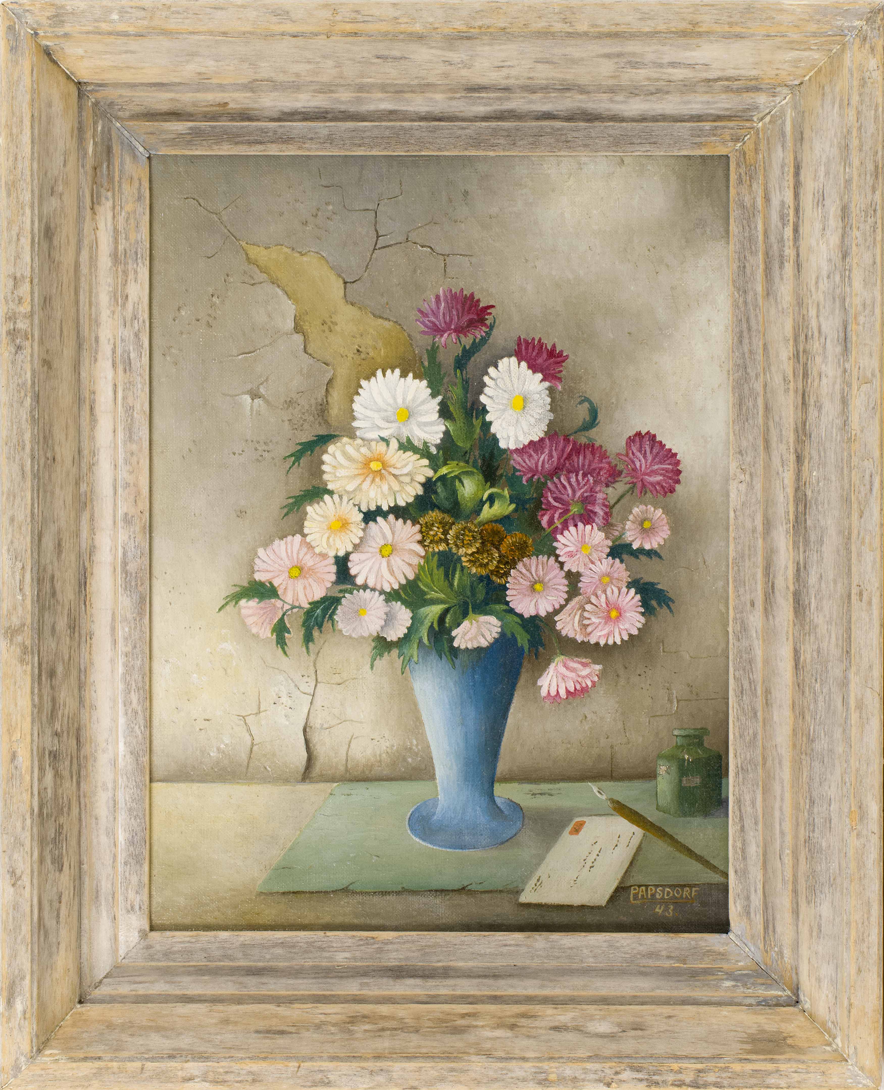 Appraisal: FREDERICK PAPSDORFMichigan Ohio - Still life with vase of flowers