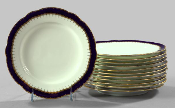 Appraisal: Group of Twelve Porcelain Dessert Plates consisting of a set